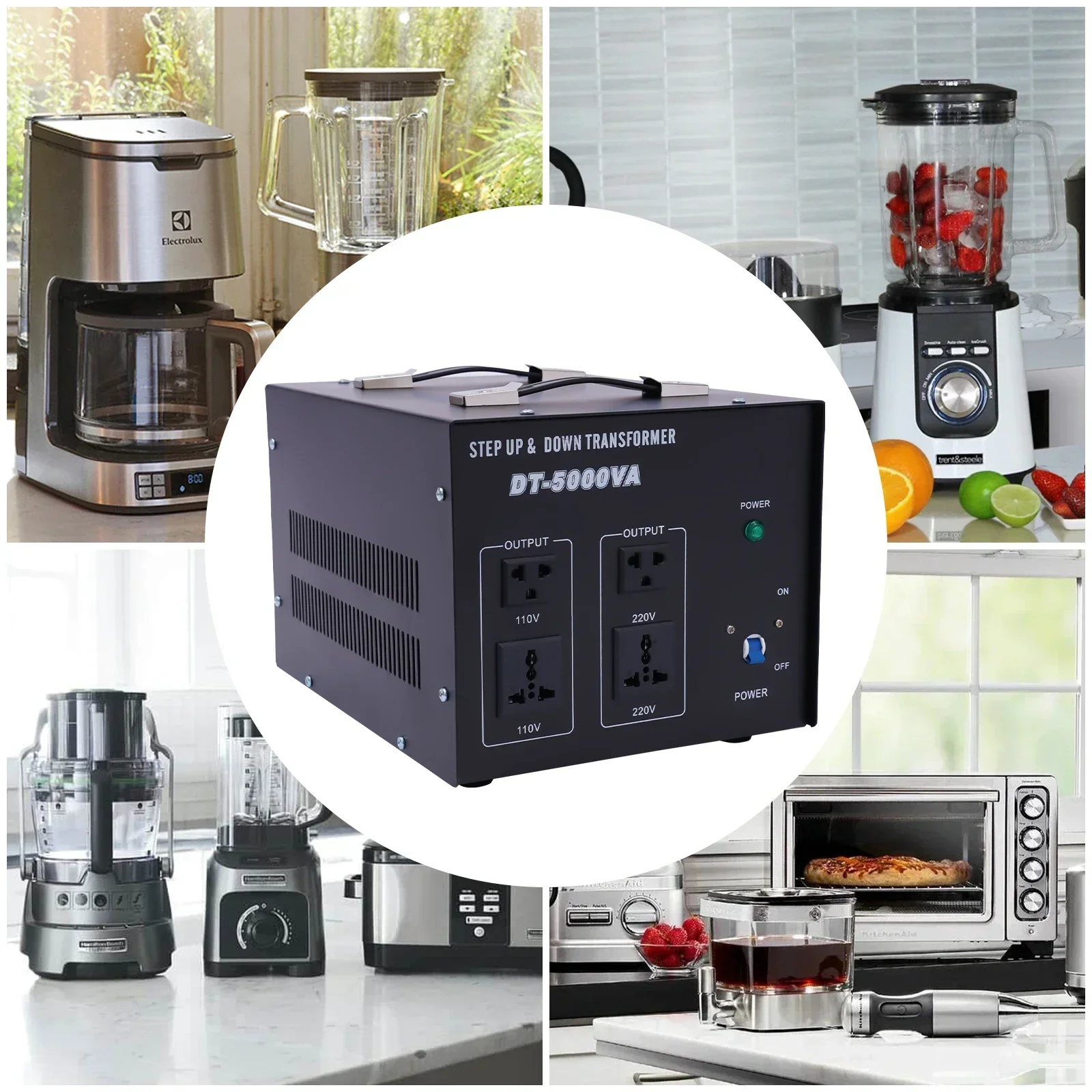 محول جهد 5KVA محول DT5000 محول أعلى/أسفل | محول عالي التحمل لأعلى/لأسفل مع مخرج الولايات المتحدة والاتحاد الأوروبي #4