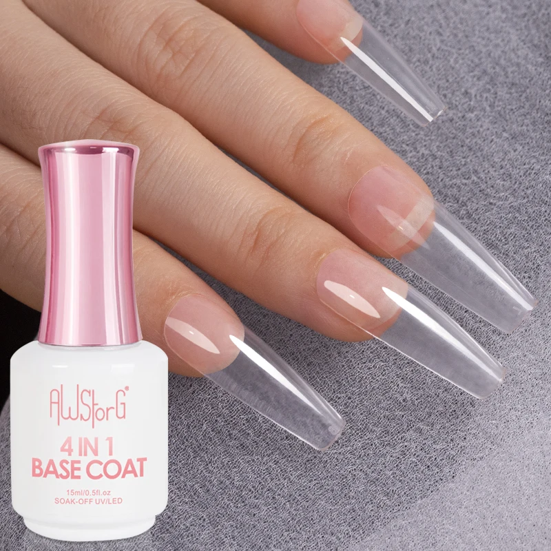 4 In 1 Base Coat Function 15ML Soak Off LED UV Gel Nail Polish Long Lasting Nails Tip Glue Art Tools Varnish Lacquer