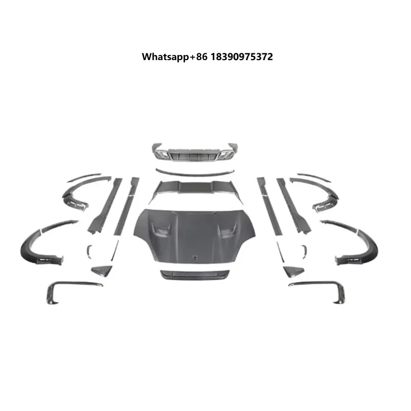 Body Kit Style Carbon Fiber Front Rear Bumper Bolt-On Retrofit/Upgrade Car Tuning Parts lmt