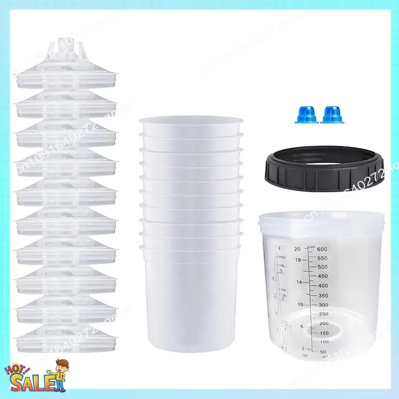 

N08R одноразовый распылитель для краски, вкладыш для пистолета и система крышек, прозрачный распылитель краски, чашка для смешивания для HVLP