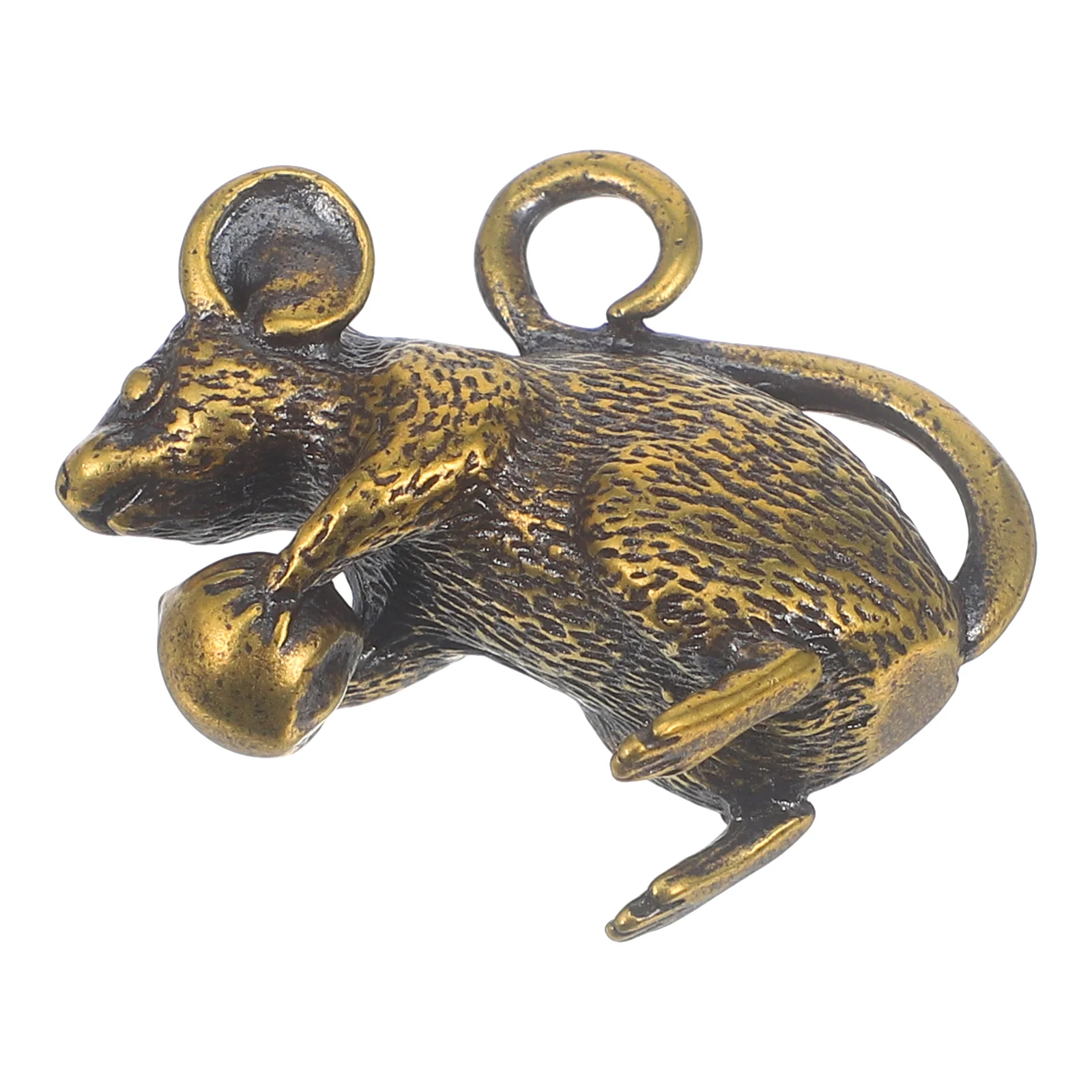 Office Decoration Individual Jewelry Copper Mouse Findings Statue Distinctive Handicrafts Charm Bag Ornament