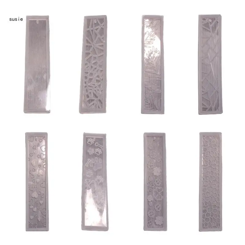 

X7YA Multiple Styles Bookmarks Mold Making Epoxy Resin Jewelry DIY Craft Silicone Mold for Epoxy Resin Jewelry DIY Fans