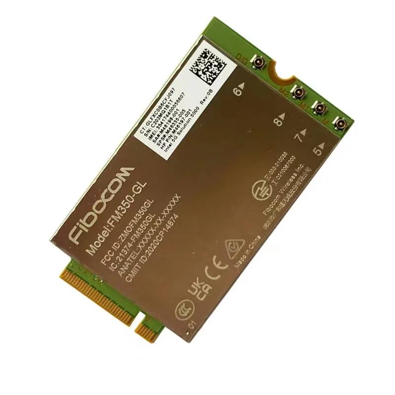 Módulo Fibocom FM350-GL 5G M.2 para HP X360 830 840 850 G7 Laptop 5G LTE WCDMA 4x4 MIMO GNSS módulo