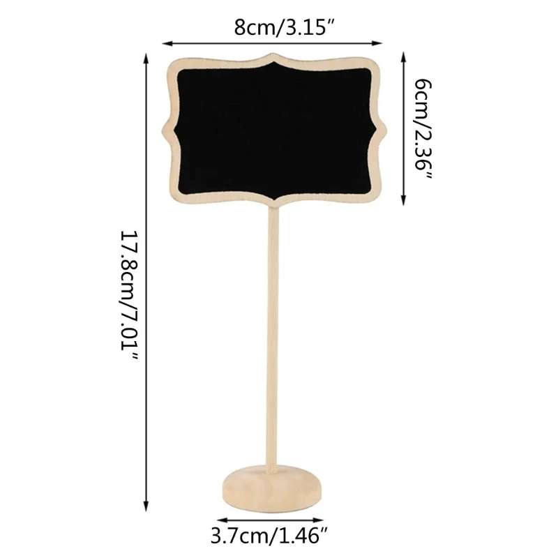 20x Etiquetas de pizarra Mini letreros de pizarra con soporte Pizarra pequeña Tablero de mensajes Signos para boda 24BB