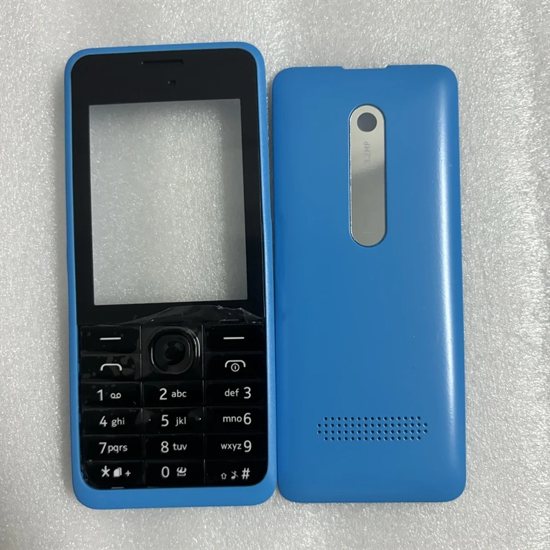 Housing Case For Nokia 301 Dual SIM Card Mobile Phone Cover Case With English Keypad Replacement Parts