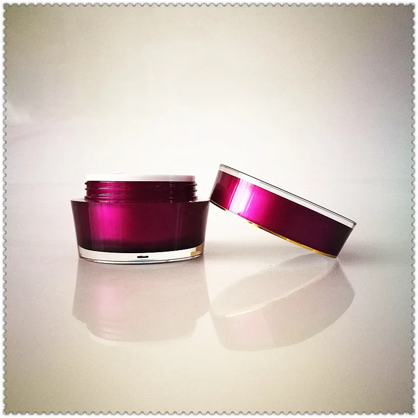 15g purple color acrylic cone-shape cream jar pot tin gel/eye cream/night gel/moisturizer/essence wax cosmetic packing