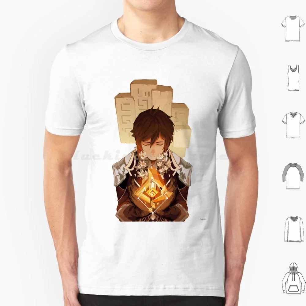 Zhongli T Shirt Big Size 100% Cotton Zhongli Genshin Impact Anime