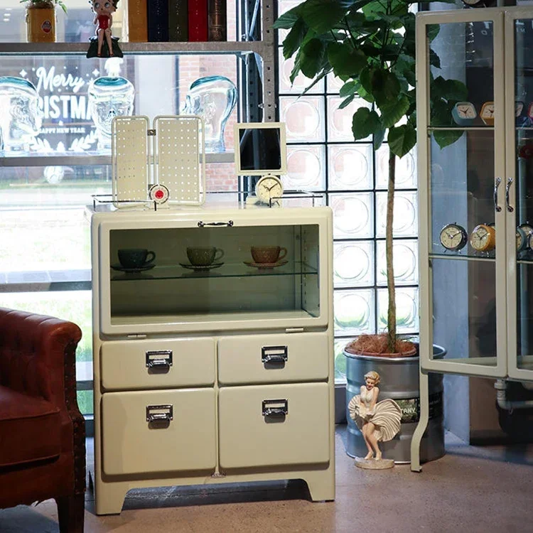 

Dulton sideboard metal locker storage cabinet bucket cabinet glass