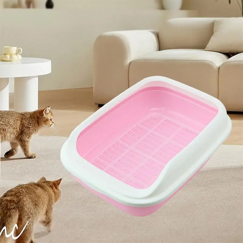 Cat Litter Box Cat Toilet Large Anti-splash With Sand Open Litter Box Semi-enclosed Kitten Supplies