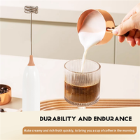 A04G-Electric Milk Frother Kitchen Drink Foamer Whisk Coffee Cappuccino Creamer Whisk Frothy Blend Whisker Egg Beater