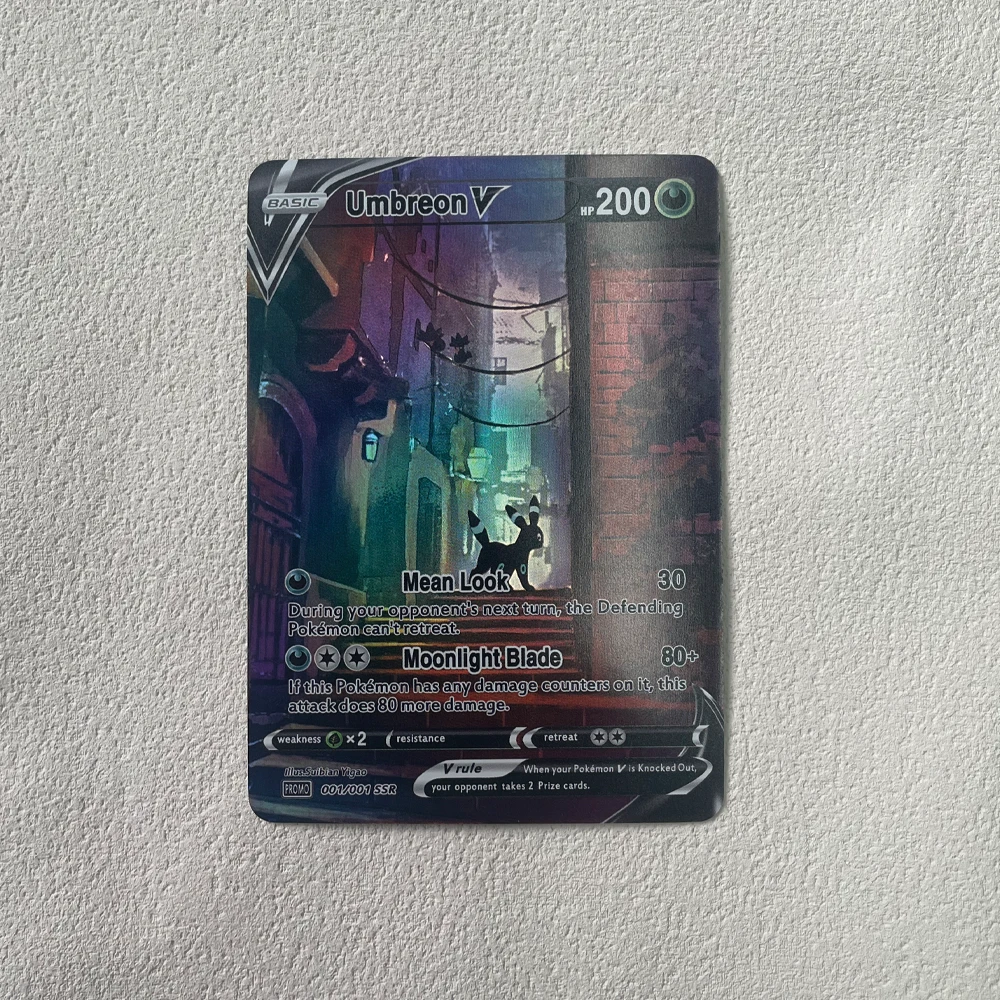 New 1Pcs/set Diy Pokemon Pocket Moon Eevee Self Control Collect Signature Trading Flash Card Anime Cartoon Children Birthday Gif