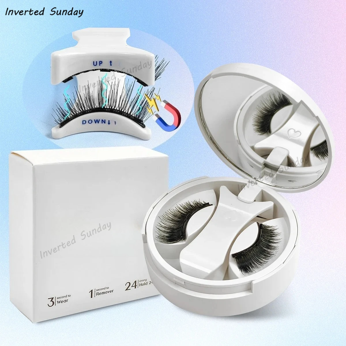 ขนตาปลอมแม่เหล็กแบบกล่องในตัว ชุดขนตาปลอมแบบไม่ต้องใช้กาว ขนตาแม่เหล็กนุ่มเป็นธรรมชาติ ไร้กาว