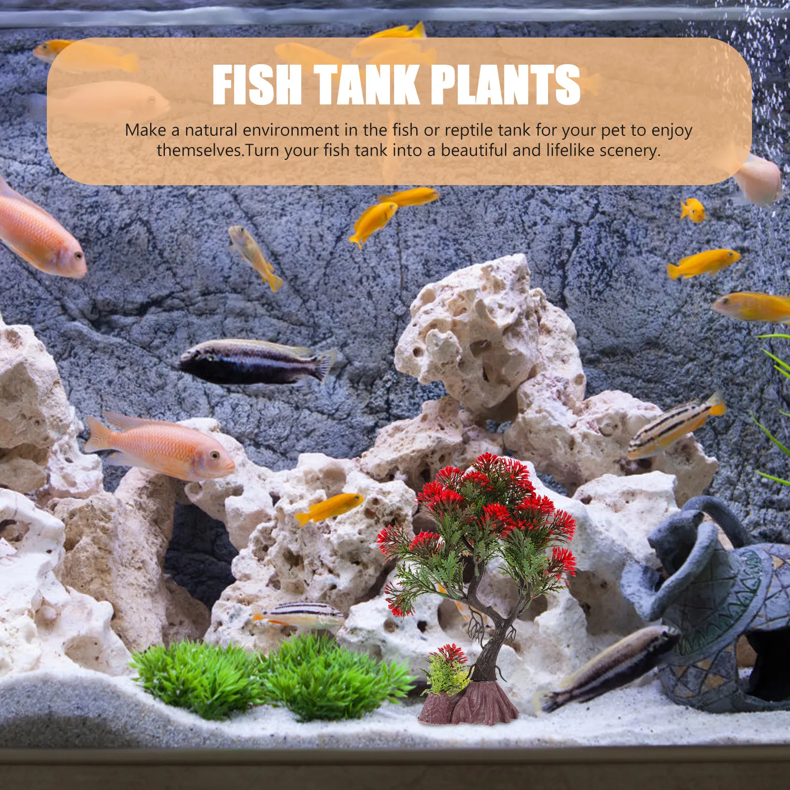 Aquarium Planted Fish - Fake Aquarium Plants for Fish Tank