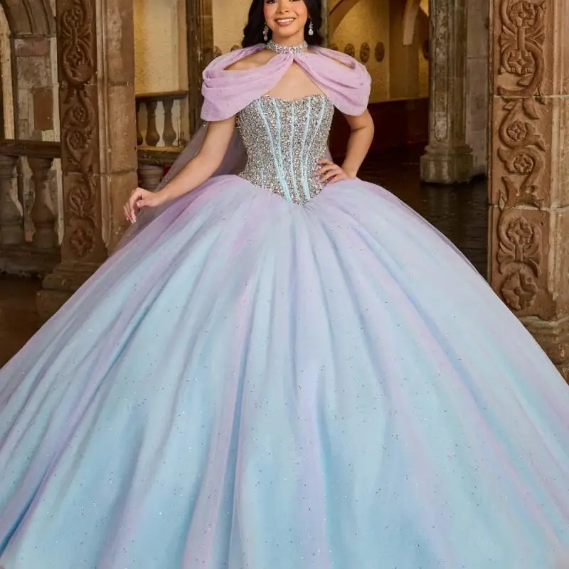 بريق حكيم ثوب الكرة الأخضر مع الرأس ، فستان Quinceanera ، زين الدانتيل ، الكريستال الديكور ، الحلو 16 ، 15 سنة