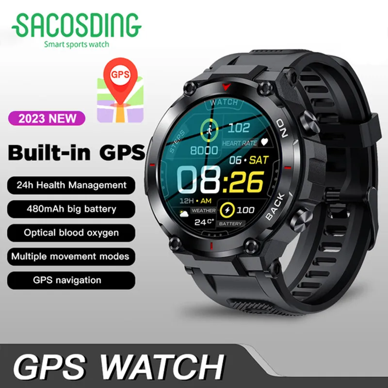 xiaomi Watch Men GPS Outdoor military Smart Watch Men Waterproof Watches Sport Fitness Smartwatch Men For xiaomi realme huawei