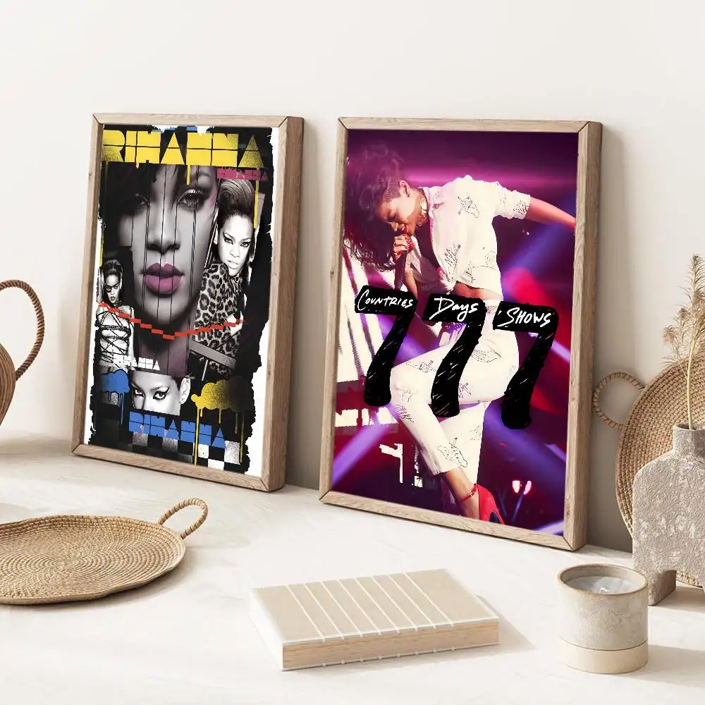 لوحات زخرفية لملصق المغني R-Rihanna مناسبة لغرف المعيشة وغرف النوم والمكاتب والحانات #4