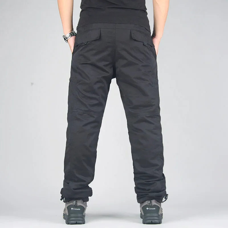 Männer Fleece Cargo Hosen Winter Plüsch Taktische Hosen Casual Jogger 3XL Koreanische Lose Wandern Laufen Warme Thermische Hosen – Detail 10