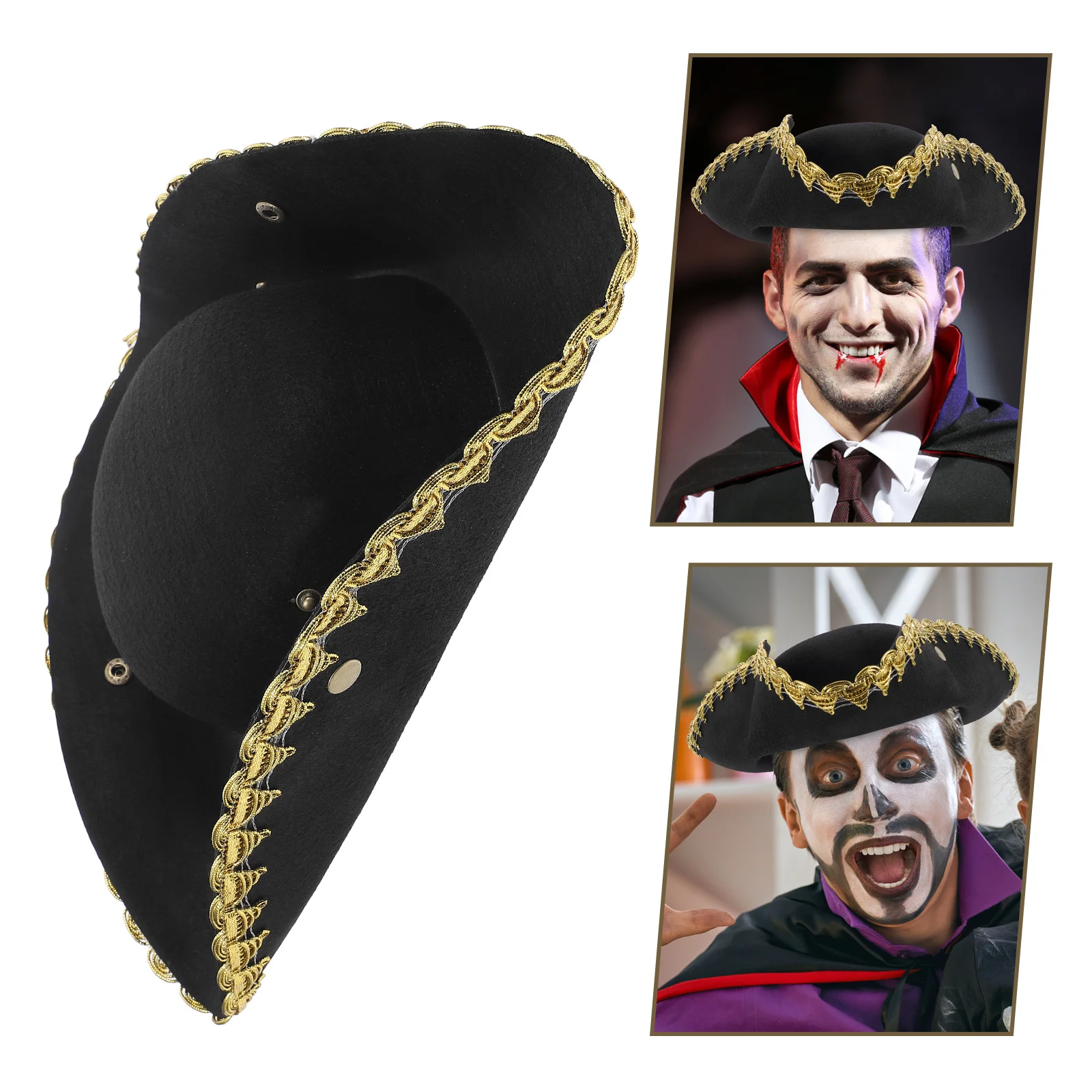 海賊帽子ハロウィンパーティーコスプレ衣装カーニバル小道具アクセサリー軽量人工キャップ大人子供用