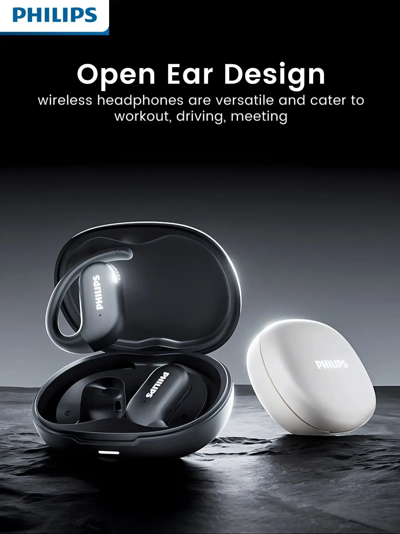 Philips Wireless Earbuds With Earhook, Sport Headset, Stereo