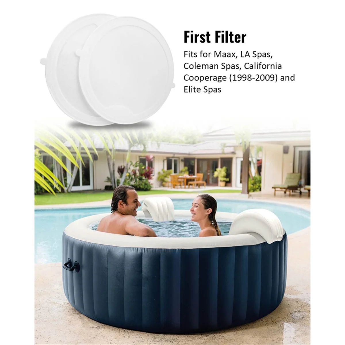 100497 First Filter for Spas Hot Tub for Maax/ LA Spas/ Coleman Spas/ California Cooperage (1998-2009) and Elite Spas