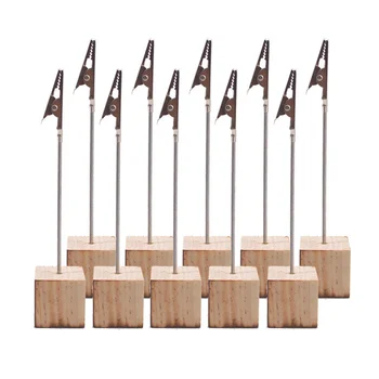 10pcs Place Card Holder METALLIC ตารางขาตั้งกระดาษ Clamp โรแมนติกภาพคลิปเดสก์ท็อปตกแต่ง Dropship