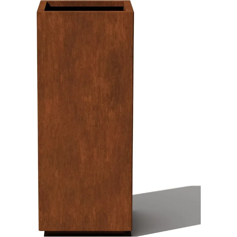 

Corten Steel Series Pedestal Planter - Tall Corten Steel Planter for Outdoor Porch/Patio | Naturally Rusting Steel