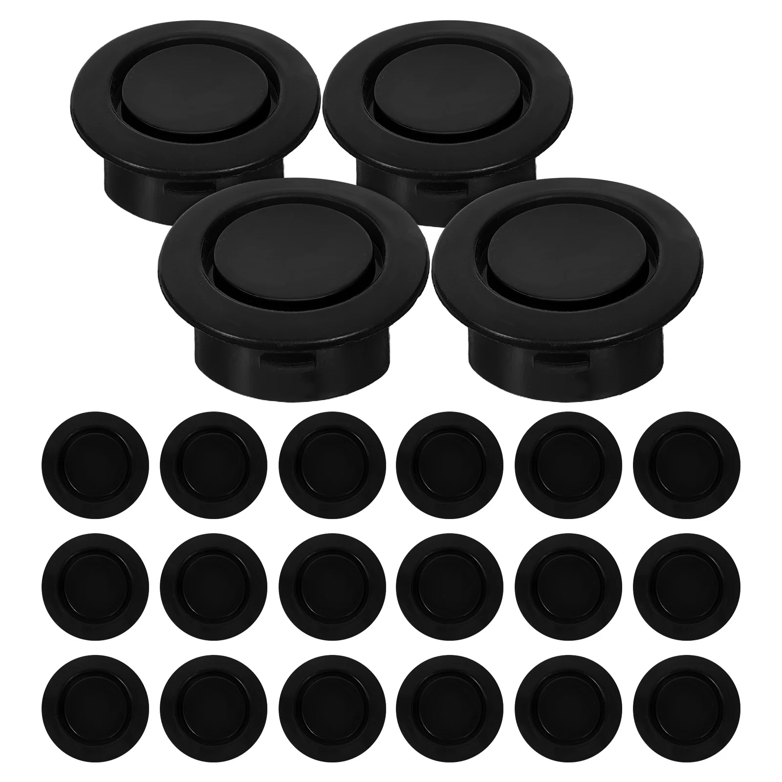 

24Pcs Auto Bumper Hole Cover Plastic Radar Hole Caps Smooth Fit for Car Body Protection Universal Installation Black