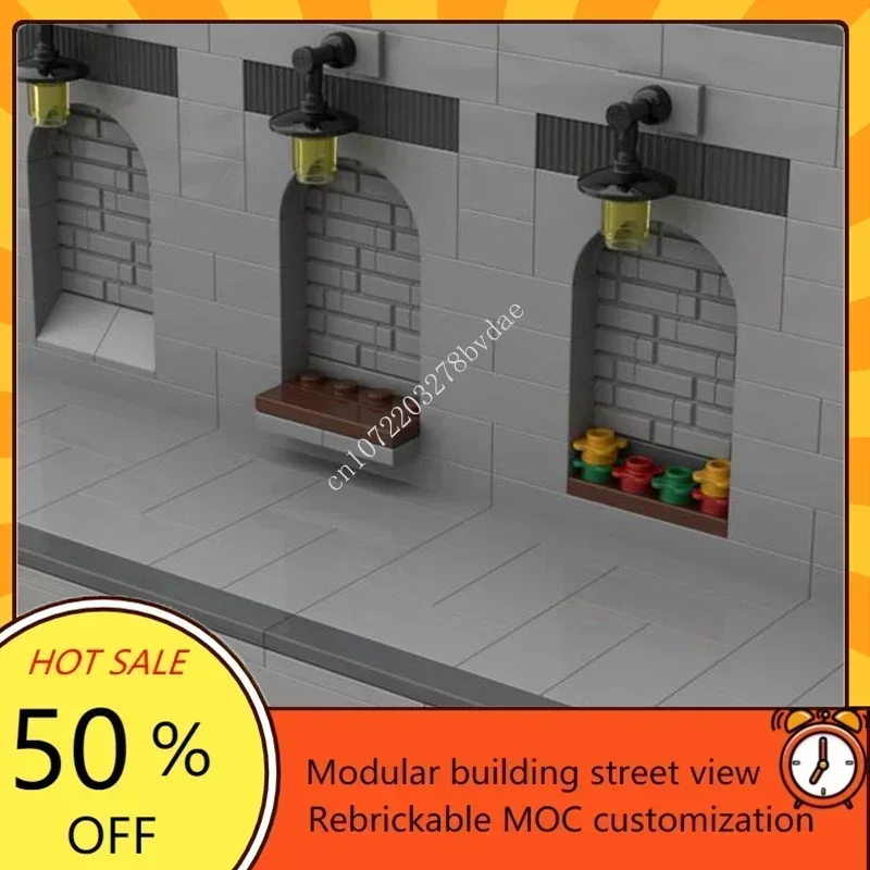 Promenada parisina Modular MOC vista de calle creativa modelo rompecabezas personalizados arquitectura DIY educación ensamblaje modelo juguetes regalos