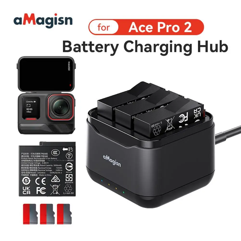 Suitable for Insta360 AcePro2 battery charger, charging dock, storage compartment accessories