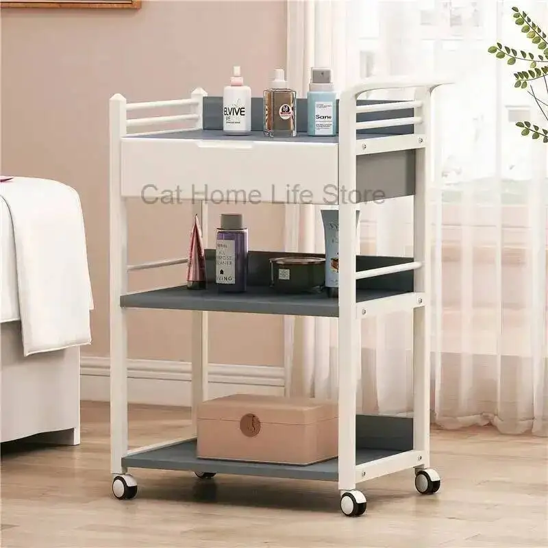 

Wheels Beauty Auxiliary for Salon Cart With Car Accessories Professional Support Furniture Makeup Trolley Aesthetic Wheeled Tray