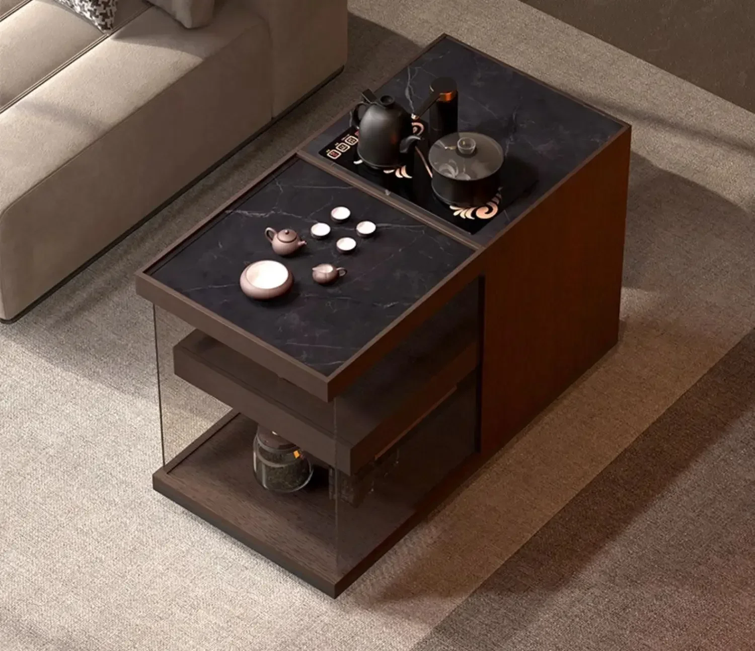 Cy56  Living room removable sofa side several tea table kettle integrated tea table household trolley