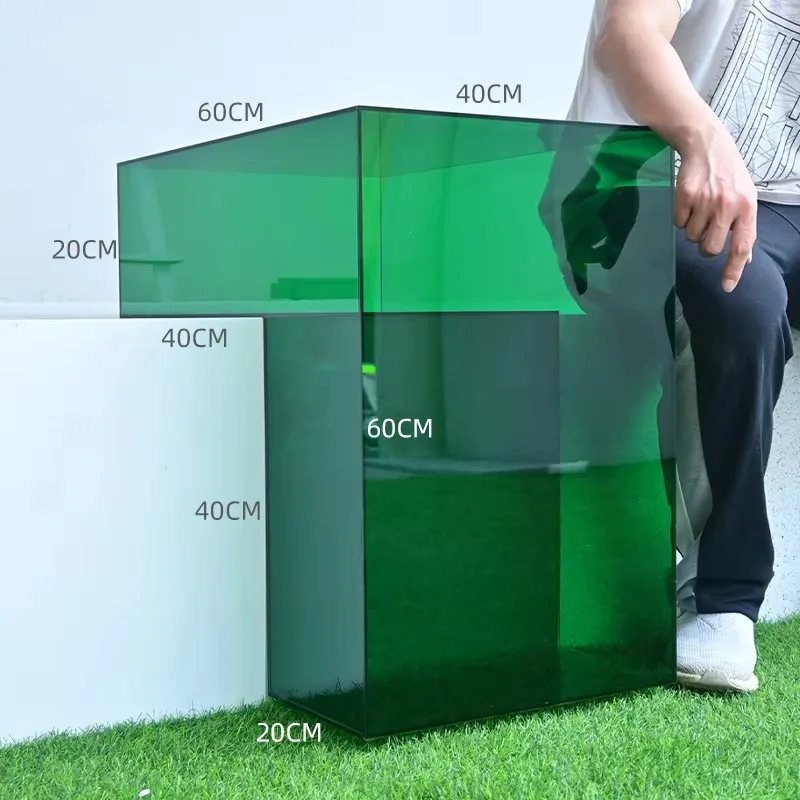 Customized transparent color acrylic L-shaped display stand for fashion store decoration products