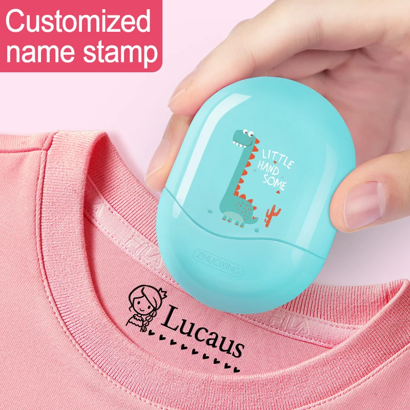 Custom Waterproof Name Stamp- Personalized Self-Inking Seal for Back To School Gift & Travel, Durable Non-Fading