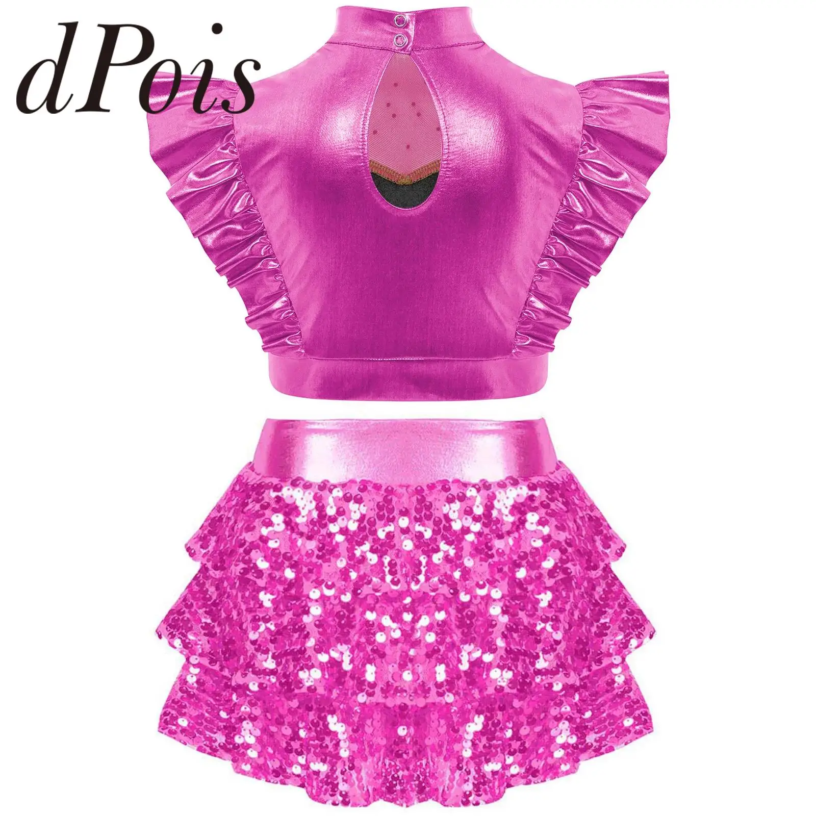 

Модный балетный костюм для девочек, уличная одежда, детские комплекты одежды в стиле хип-хоп, детский костюм для джазовых танцев с блестками, уличные костюмы для диско-танцев
