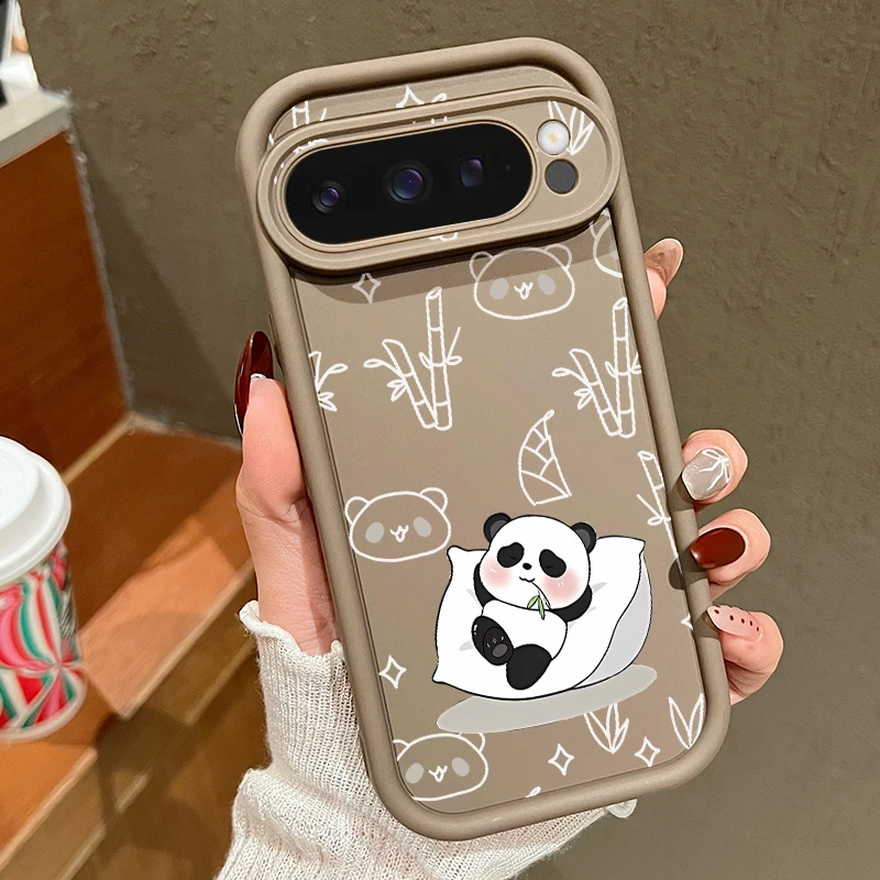 Cartoon Panda Soft Case für Google Pixel 8A 8 Pro 9 Pro XL stoßfeste TPU Silikon Telefon Schutz Abdeckung für Pixel 9 8 Pro