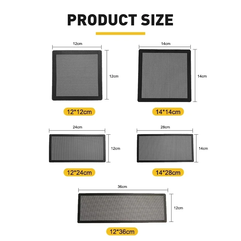 1PC Case Magnetic Dust Mesh Filter PVC Mesh Hole Computer Cooler Fan Dust Filter Dustproof Cover Computer Fan Grills Accessories