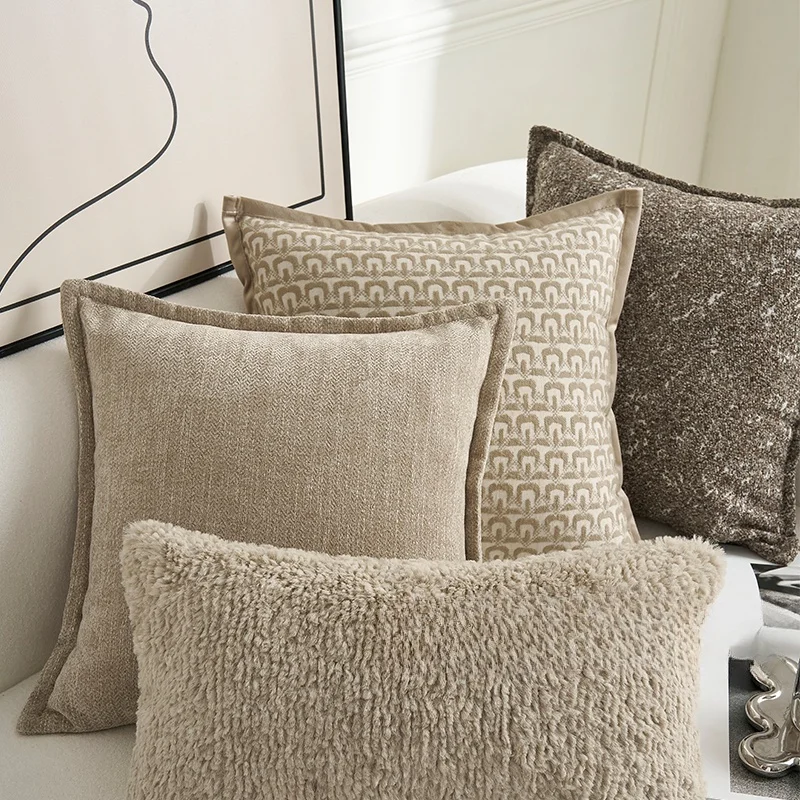 

Подушки цвета хаки, простые мягкие наволочки в стиле ретро, роскошные квадратные декоративные наволочки для дивана, стула, украшения дома