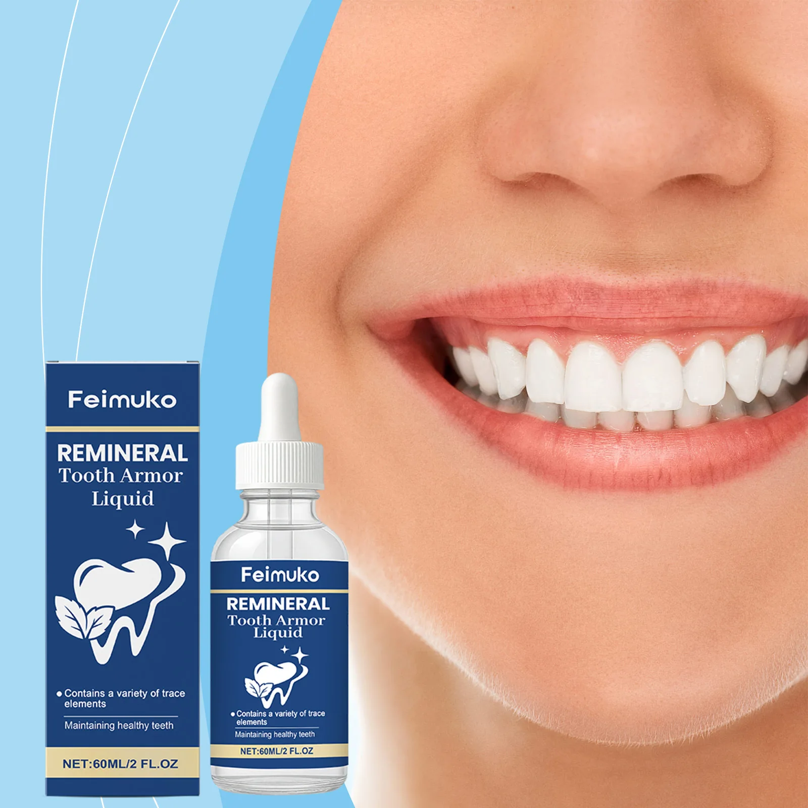 Feimuko Remineral Tooth Armor Liquid Strengthen Teeth Enamel Protect Cavity Tooth Sensitivity Relief Healthy Oral Care Serum