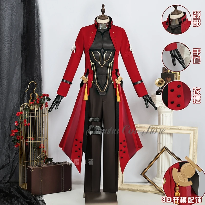 Archer Cosplay Honkai: Star Rail Fate Stay Night ssiUnifom Vintage Trench Coat Gótico Masculino Terno Vermelho Ternos de RPG