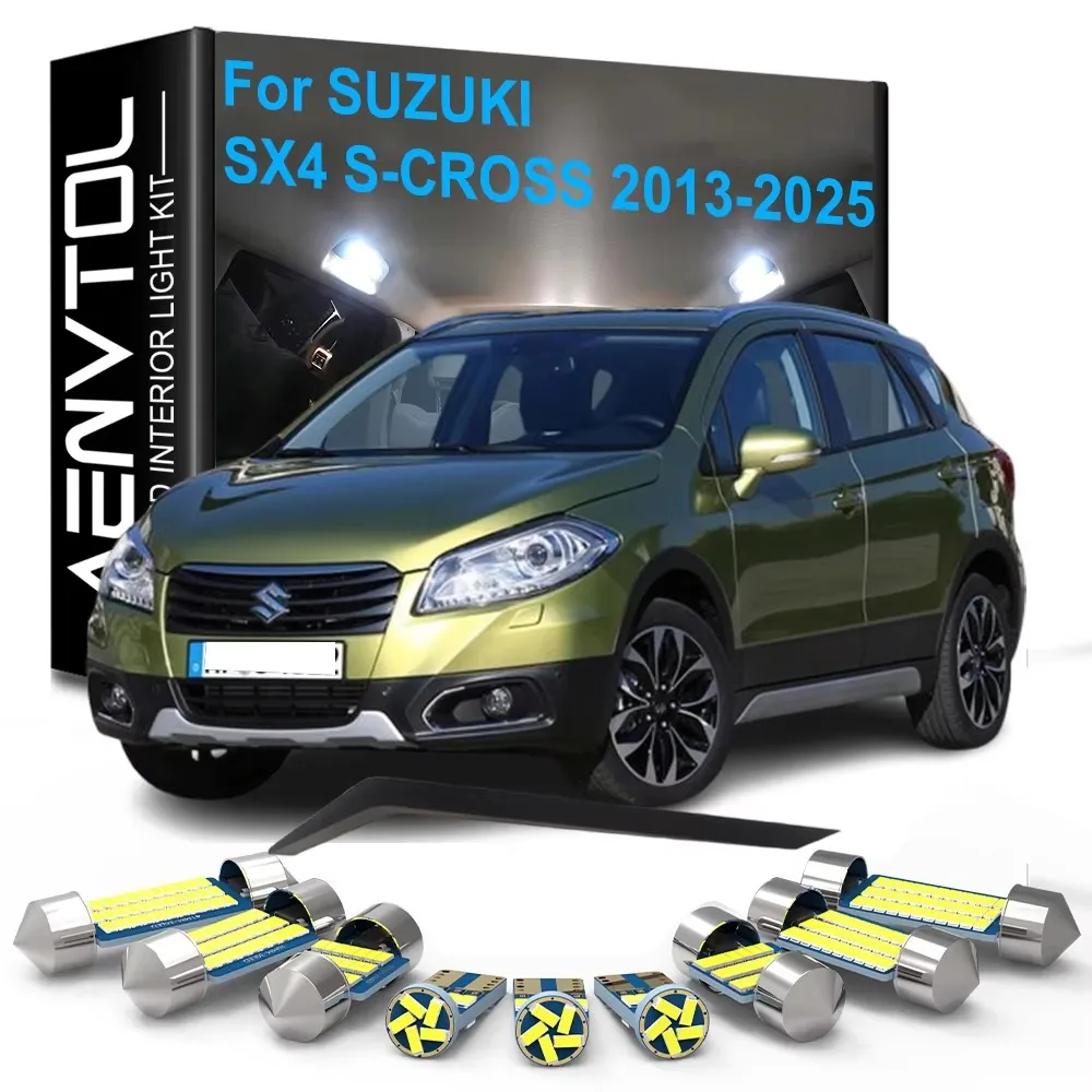 10 Stück LED-Innenbeleuchtung Canbus für Suzuki SX4 S-CROSS 2013 2014 2015 2016-2022 2023 2024 2025 Kuppel-, Karten-, Kofferraum- und Kennzeichenleuchte