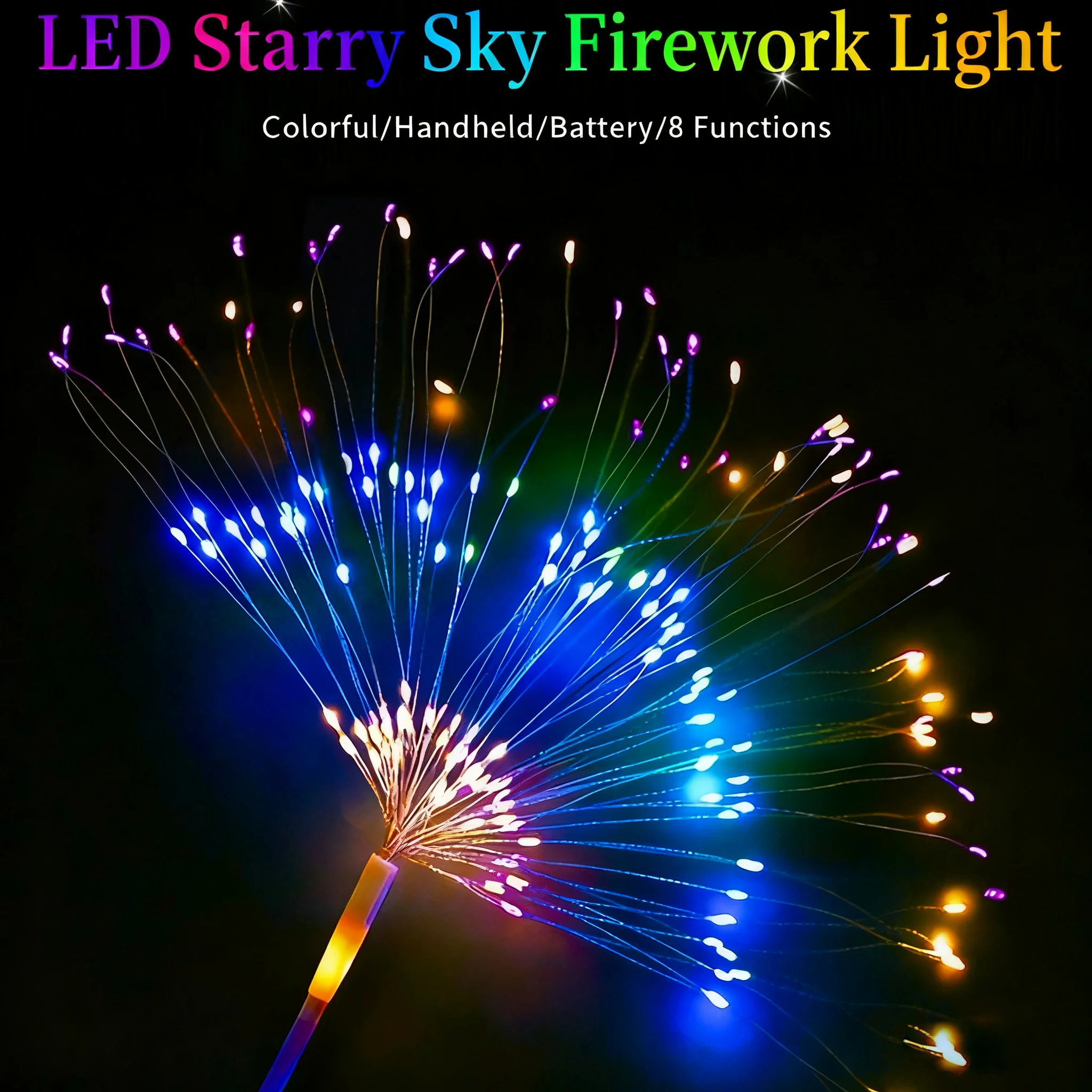 LED-vuurwerkverlichting Handheld Glow Sticks Knipperlicht Sterrenhemel Decoratieve verlichting Kleurrijke string voor bijeenkomsten op de avondmarkt
