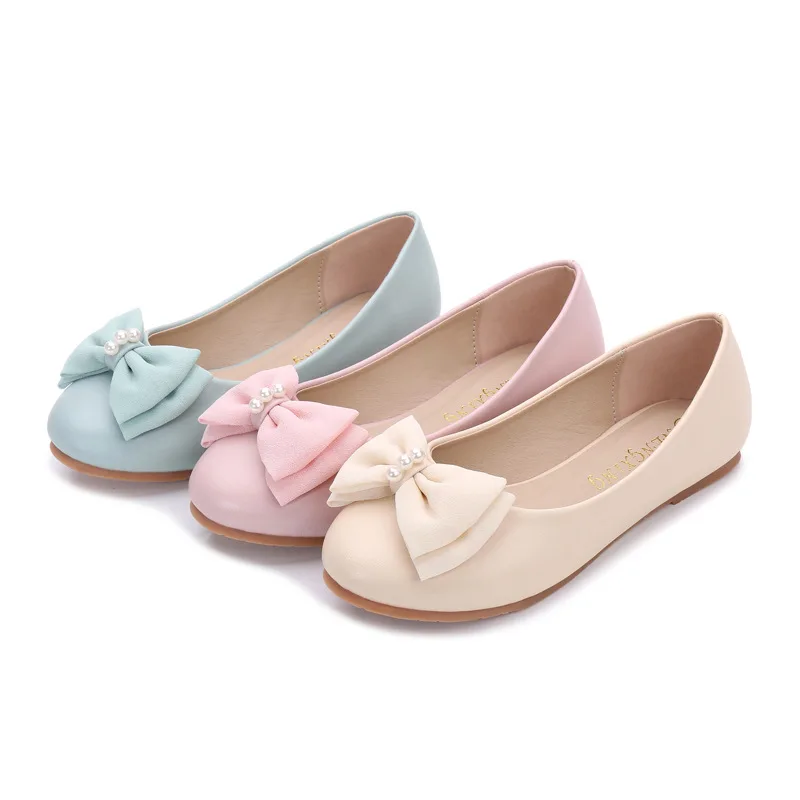 

Sapato Infantil Children Flats Shoes for Girls Fashion Simple Princess Eleagnt Bow Loafers Toddler Girls Party Single Shoes