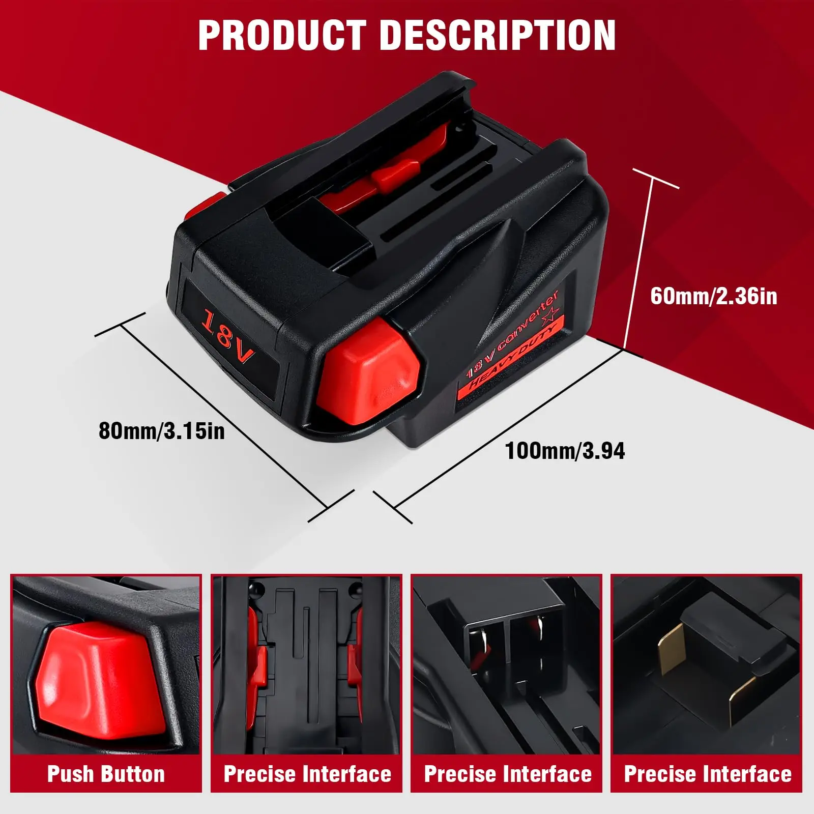 Battery Adapter Converter M-18&V-18 Compatible for Milwaukee 18V Lithium Ion Battery Can Act for Milwaukee 18V NI-CD Power Tools