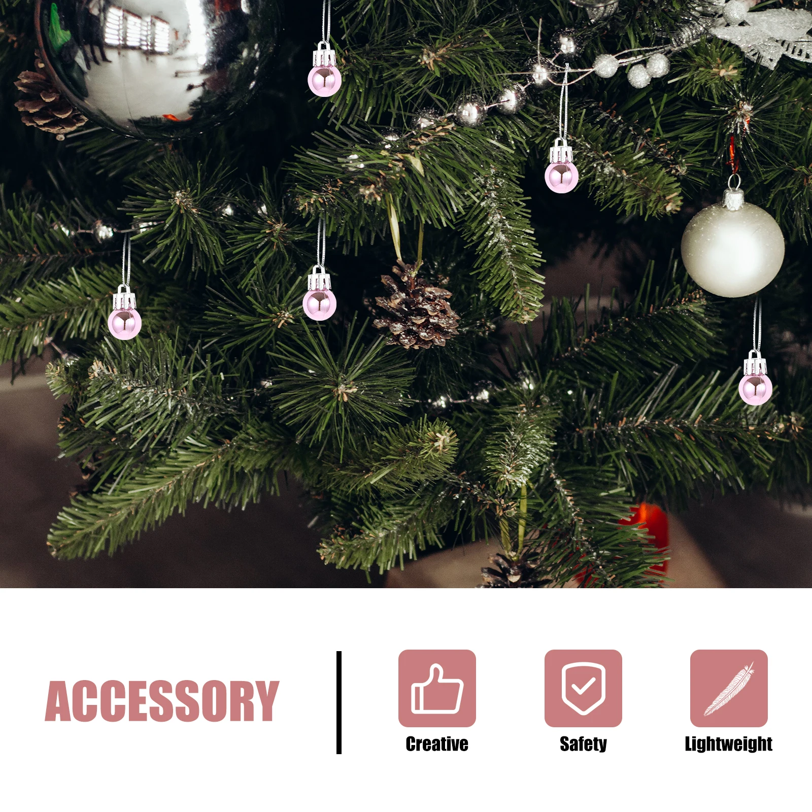 

24pcs Ball Decoration Christmas Pendant Creative Christmas Tree Hanging Pendant Festival Home Garden Bar Decor