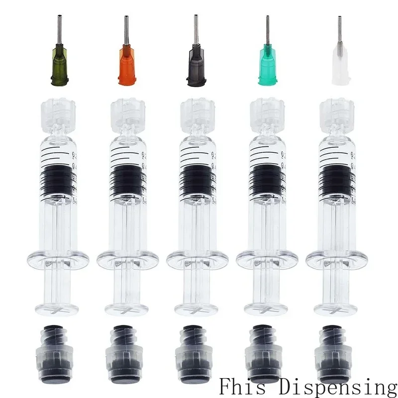 (Gray Piston) 1ml Luer Lock Syringe with Needle Reusable Measurement Mark Tip for CBD Oils EJuices Liquids Chemical