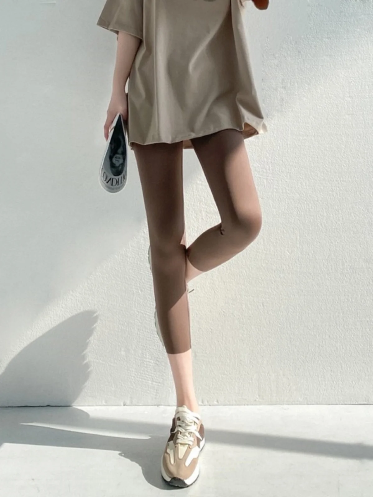 

Женские леггинсы с высокой талией для йоги и езды на велосипеде, эластичные базовые брюки, повседневные брюки-капри (7/9 длины)