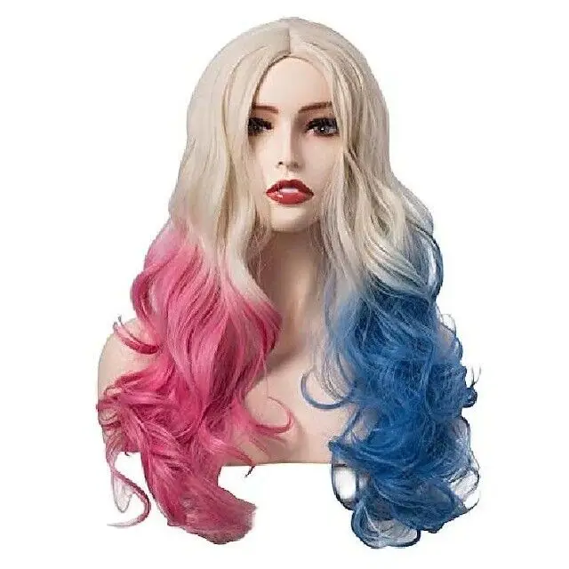 

Women Beige Blue Rose Anime Party Hair Wig Synthetic Heat Resistant Wigs