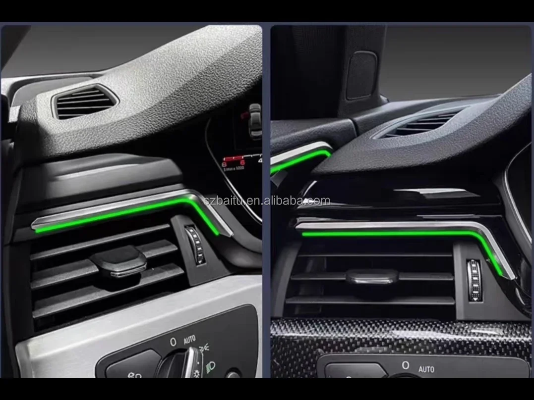 Multi Colors Car Atmosphere Light Carbon Fiber LED Interior Ambient Light Luminous Modification for Audi A4 A5 B9 2017-2021 view 3