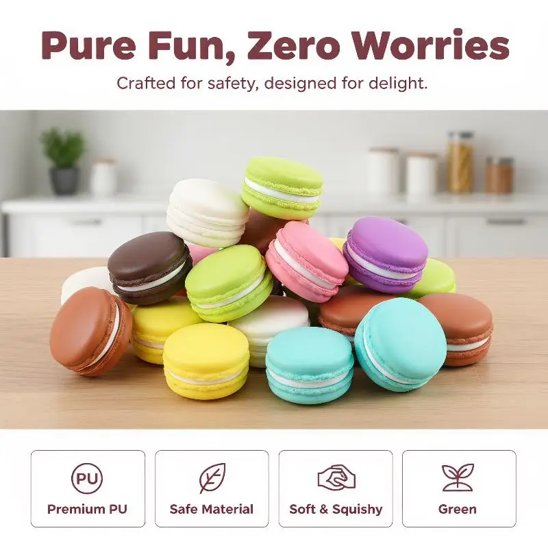 Artificial Macaron Fake Food Simulation Models Realistic Texture Assorted Sizes for Bakery Promotional Prop Home Kitchen Decor