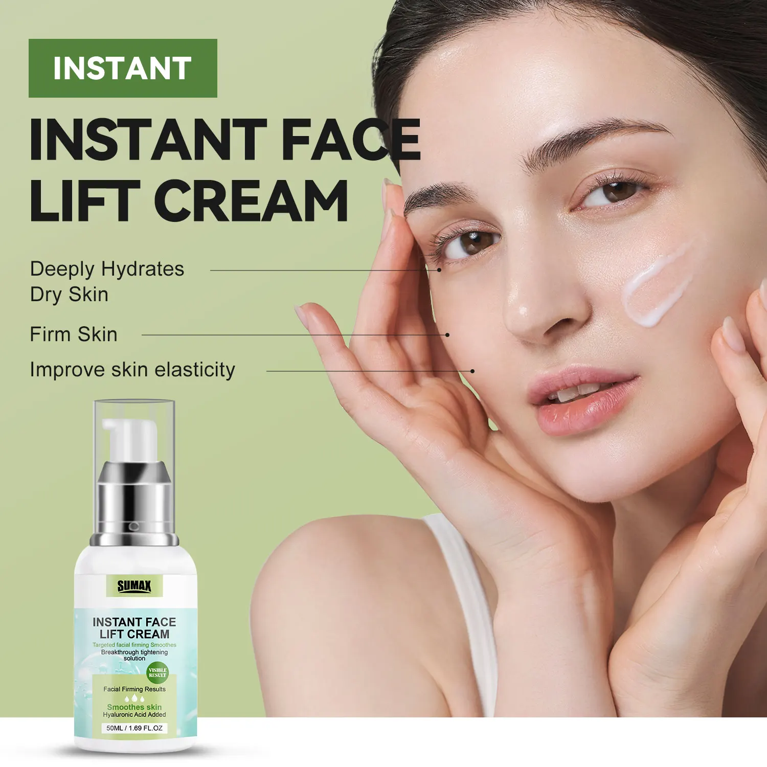 SUMAX INSTANT FACE LIFT CREAM 50ml Hyaluronic Acid Face Cream Whitening and Brightening The Skin Lifting and Firming Cre